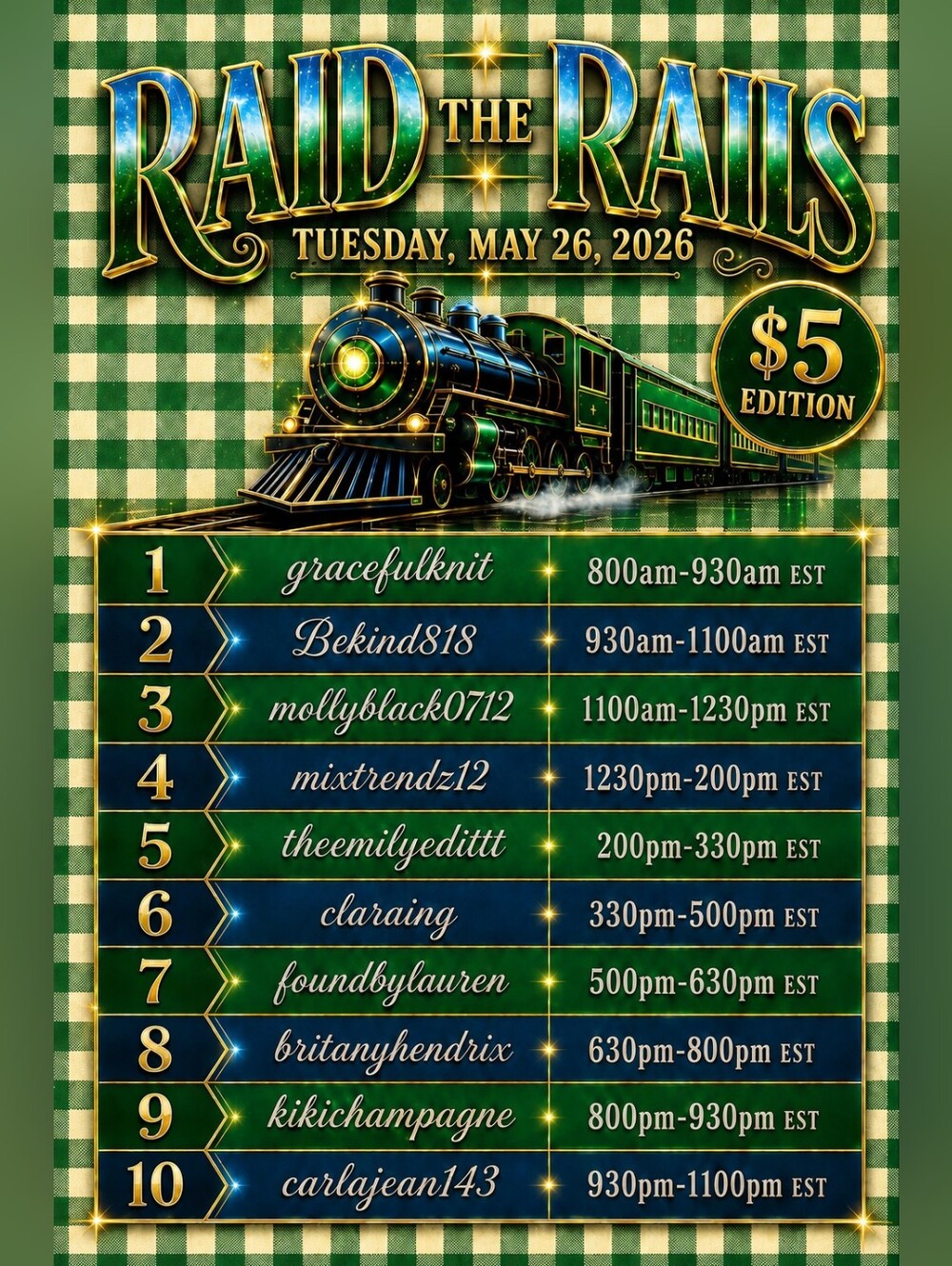 Live 5/26 - $5 Trendy Treasures Train Raid The Rails - Picture 3 of 5